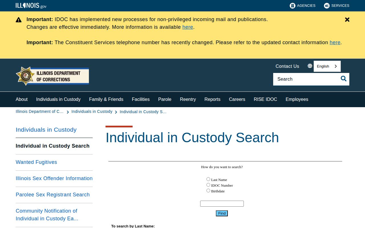 IDOC offender search for Clay County released state inmates