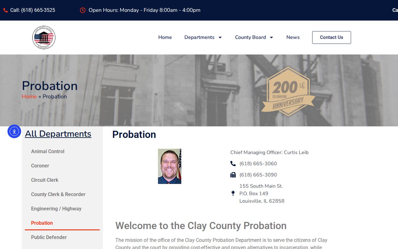 Clay County probation office and post-release supervision information