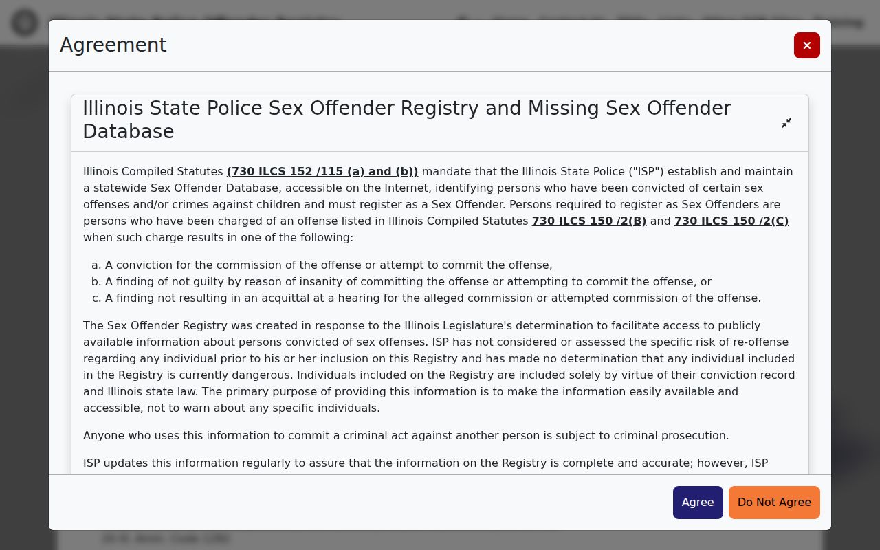 Illinois registry entry separate from Clay County VINELink release check